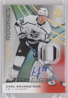 2019-20 Upper Deck SP Game Used - [Base] - Red Spectrum Auto Premium Materials #158 - Authentic Rookies - Carl Grundstrom /15