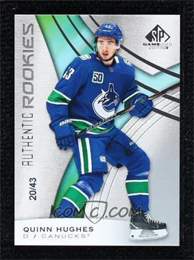 2019-20 Upper Deck SP Game Used - [Base] #183 - Authentic Rookies - Quinn Hughes /43