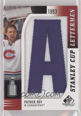 2019-20 Upper Deck SP Game Used - Stanley Cup Lettermen #SCL-PR.A - Patrick Roy (Letter A)