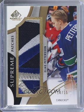 2019-20 Upper Deck SP Game Used - Supreme - Patches #PA-EP - Elias Pettersson /15