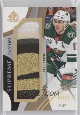 2019-20 Upper Deck SP Game Used - Supreme - Patches #PA-ZP - Zach Parise /15