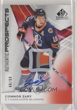 2019-20 Upper Deck SP Game Used CHL Edition - [Base] - Red Patch Autographs #30 - Connor Zary /90