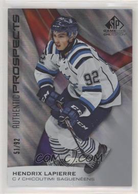 2019-20 Upper Deck SP Game Used CHL Edition - [Base] #38 - Hendrix Lapierre /92