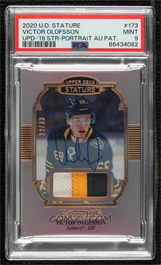 2019-20 Upper Deck Stature - [Base] - Portrait Variant Auto Patch #173 - Rookies - Victor Olofsson (2020-21 Upper Deck Stature Update) /33 [PSA 9 MINT]