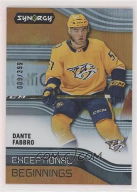 2019-20 Upper Deck Synergy - Exceptional Beginnings - Orange #EB-8 - Dante Fabbro /399