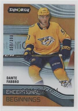 2019-20 Upper Deck Synergy - Exceptional Beginnings - Orange #EB-8 - Dante Fabbro /399