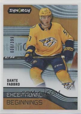 2019-20 Upper Deck Synergy - Exceptional Beginnings - Orange #EB-8 - Dante Fabbro /399