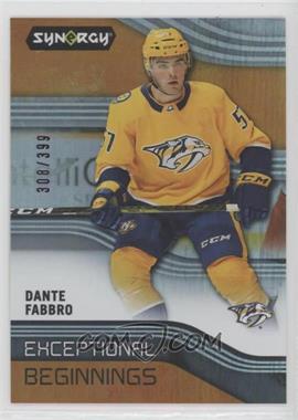 2019-20 Upper Deck Synergy - Exceptional Beginnings - Orange #EB-8 - Dante Fabbro /399