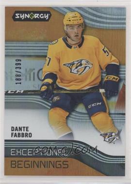 2019-20 Upper Deck Synergy - Exceptional Beginnings - Orange #EB-8 - Dante Fabbro /399