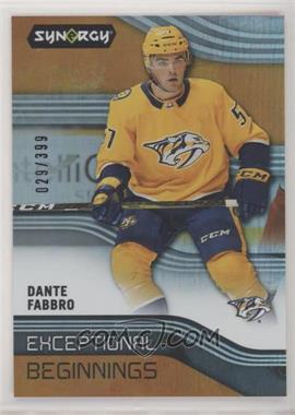 2019-20 Upper Deck Synergy - Exceptional Beginnings - Orange #EB-8 - Dante Fabbro /399