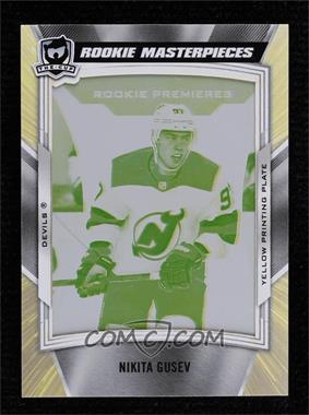 2019-20 Upper Deck Trilogy - [Base] - The Cup Rookie Masterpieces Printing Plate Yellow Framed #109 - Rookie Premieres Level 2 - Nikita Gusev /1