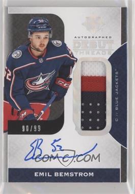 2019-20 Upper Deck Ultimate Collection - Autographed Debut Threads Patch #DT-BE - Tier 1 - Emil Bemstrom /99