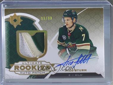 2019-20 Upper Deck Ultimate Collection - [Base] - Patch Autographs Gold #123 - Tier 1 - Ultimate Rookies - Nico Sturm /99