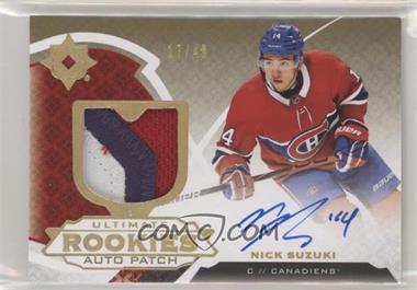 2019-20 Upper Deck Ultimate Collection - [Base] - Patch Autographs Gold #192 - Tier 2 - Ultimate Rookies - Nick Suzuki /49