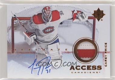 2019-20 Upper Deck Ultimate Collection - Ultimate Access Jersey - Copper Patch Autographs #UAA-CP - Carey Price /25