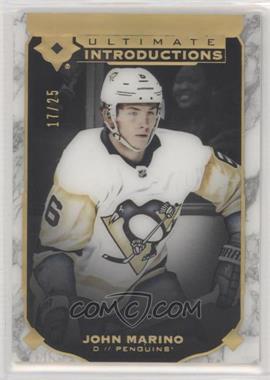 2019-20 Upper Deck Ultimate Collection - Ultimate Introductions - Onyx Black #UI-76 - John Marino /25