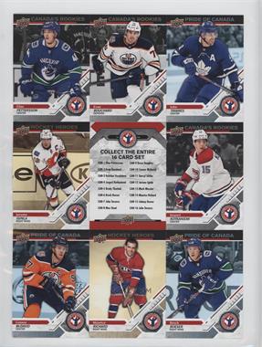 2019 Upper Deck National Hockey Card Day Canada - [Base] - Uncut Panels #CAN-1-2-7-12-4-10-14-6 - Elias Pettersson, Evan Bouchard, John Tavares, Jarome Iginla, Jesperi Kotkaniemi, Connor McDavid, Maurice Richard, Brock Boeser