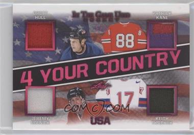 2020-21 Leaf In the Game Used - 4 Your Country Relics - Magenta #4YC-14 - Brett Hull, Patrick Kane, Jeremy Roenick, Keith Tkachuk /5