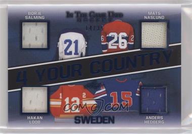 2020-21 Leaf In the Game Used - 4 Your Country Relics #4YC-12 - Borje Salming, Mats Näslund, Hakan Loob, Anders Hedberg /35