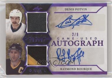2020-21 Leaf In the Game Used - Game Used Dual Autographs - Purple #GUDA-10 - Denis Potvin, Raymond Bourque /9