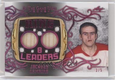 2020-21 Leaf In the Game Used - Ring Leaders Relics - Magenta #RL-12 - Jacques Lemaire /5