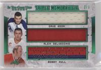 Dave Keon, Alex Delvecchio, Bobby Hull #/3