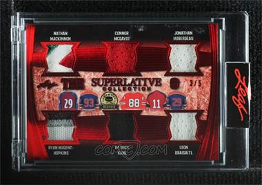 2020-21 Leaf Superlative Collection - The Superlative 6 - Red #TS6-04 - Nathan MacKinnon, Ryan Nugent-Hopkins, Connor McDavid, Patrick Kane, Jonathan Huberdeau, Leon Draisaitl /5 [Uncirculated]