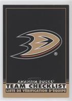 Team Checklist - Anaheim Ducks #/100