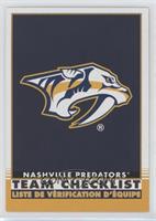 Team Checklist - Nashville Predators