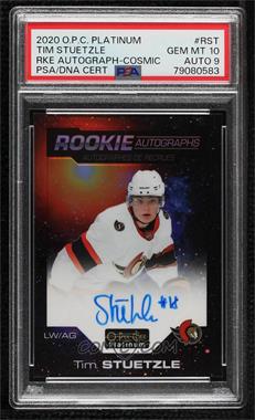 2020-21 O-Pee-Chee Platinum - Rookie Autographs - Cosmic #R-ST - Tim Stutzle /75 [PSA 10 GEM MT]