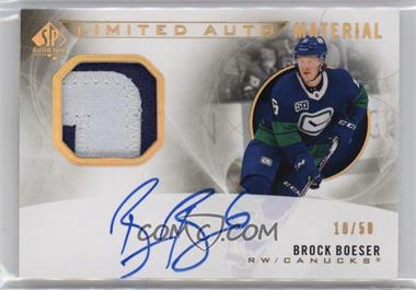 2020-21 SP Authentic - Limited Autograph Material #LAM-BO - Brock Boeser /50