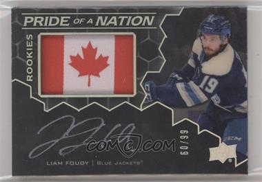 2020-21 SPx - UD Black Pride of a Nation Auto Patch #PNA-LF - Tier 1 - Rookies - Liam Foudy /99