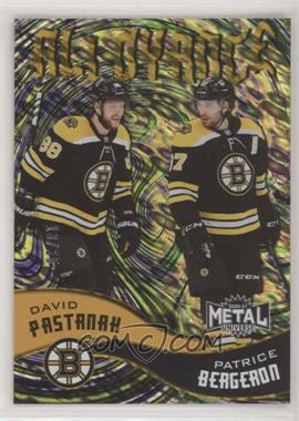 2020-21 Skybox Metal Universe - Alloyance - Gold #AL-14 - Patrice Bergeron, David Pastrnak /25