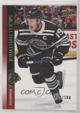 2020-21 Upper Deck - [Base] - UD Exclusives #44 - Jonathan Toews (Uncorrected French Back Error) /100