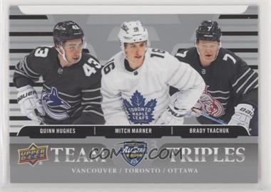 2020-21 Upper Deck - Team Triples #TT-R1 - Quinn Hughes, Mitch Marner, Brady Tkachuk