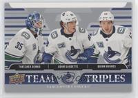 Thatcher Demko, Adam Gaudette, Quinn Hughes