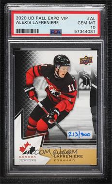 2020-21 Upper Deck Fall Expo VIP - Team Canada Juniors #AL - Alexis Lafrenière /300 [PSA 10 GEM MT]