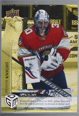 2020-21 Upper Deck Game Dated Moments - [Base] - Gold #44 - April - (Apr. 20, 2021) - Panthers Rookie Spencer Knight Makes 31 Saves in NHL Debut /100