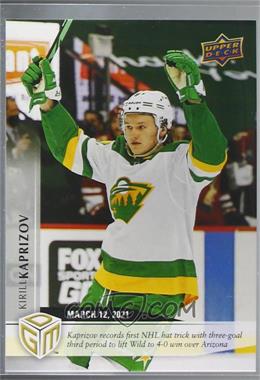 2020-21 Upper Deck Game Dated Moments - [Base] #25 - March - (Mar. 12, 2021) - Rookie Point Leader Kirill Kaprizov Records 1st Career Hat Trick /499