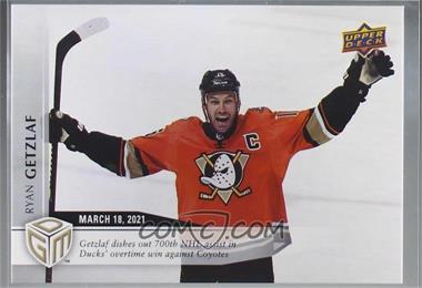 2020-21 Upper Deck Game Dated Moments - [Base] #30 - March - (Mar. 18, 2021) - 700th Assist Makes Ryan Getzlaf 4th Active Player to Reach Mark /499