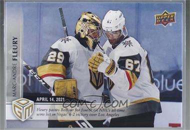 2020-21 Upper Deck Game Dated Moments - [Base] #39 - April - (Apr. 14, 2021) - 485th Win Moves Marc-Andre Fleury into 4th Place on All-Time List /499