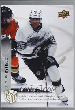 2020-21 Upper Deck Game Dated Moments - [Base] #47 - April - (Apr. 28, 2021) - Quinton Byfield Makes Anticipated Debut For Kings /499