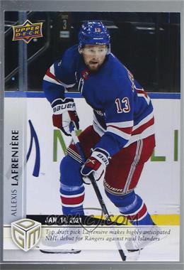 2020-21 Upper Deck Game Dated Moments - Variant Achievement #1A - (Jan. 14, 2021) - 1st Overall Pick Alexis Lafreniere Makes Anticipated Debut /499