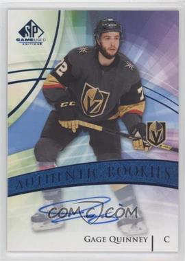 2020-21 Upper Deck SP Game Used - [Base] - Blue Autographs #139 - Authentic Rookies - Gage Quinney