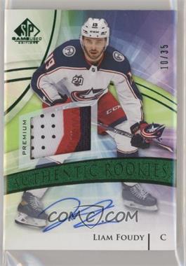 2020-21 Upper Deck SP Game Used - [Base] - Green Auto Patch #151 - Authentic Rookies - Liam Foudy /35