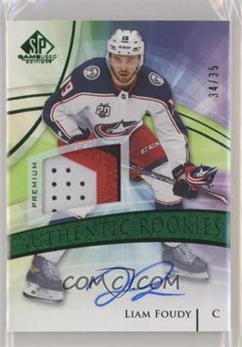 2020-21 Upper Deck SP Game Used - [Base] - Green Auto Patch #151 - Authentic Rookies - Liam Foudy /35