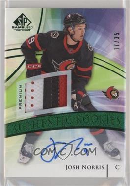 2020-21 Upper Deck SP Game Used - [Base] - Green Auto Patch #169 - Authentic Rookies - Josh Norris /35