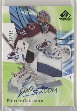 2020-21 Upper Deck SP Game Used - [Base] - Green Auto Patch #69 - Philipp Grubauer /15