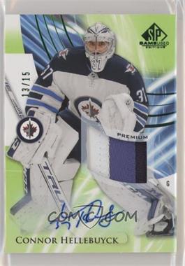 2020-21 Upper Deck SP Game Used - [Base] - Green Auto Patch #77 - Connor Hellebuyck /15