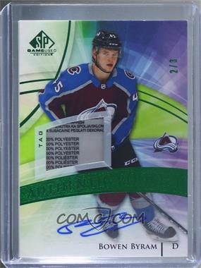 2020-21 Upper Deck SP Game Used - [Base] - Green Auto Tag #140 - Authentic Rookies - Bowen Byram /3